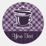 Purple Hot Coffee Round Sticker