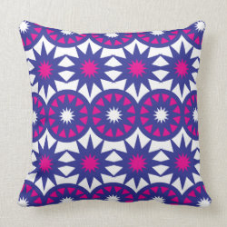 Purple Hot Pink Stars Circles Snowflakes Mandala Pillow