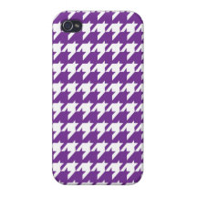 Purple  houndstooth iPhone 4 cover