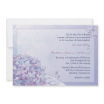 Purple Hydrangea Blooms Fall Floral Wedding Invitations