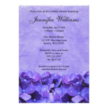 Purple Hydrangea Bridal Shower Invitation