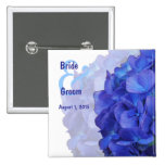 Purple Hydrangea Bride & Groom Button