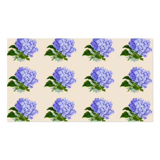 Purple Hydrangea Flowers Vintage Pattern Business Cards (back side)