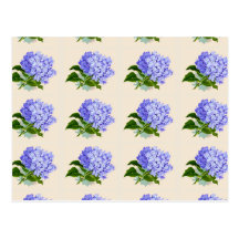 Purple Hydrangea Flowers Vintage Pattern Postcards