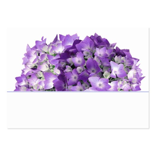 Purple Hydrangea Flowers Wedding Place Cards Business Card Template (front side)
