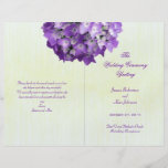 Purple Hydrangea Folded Wedding Program Template Flyer Design
