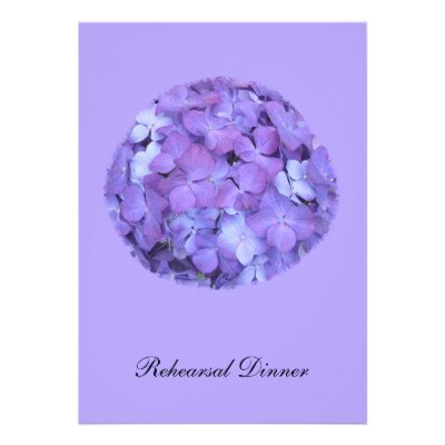 Purple Hydrangea Rehearsal Dinner Invite