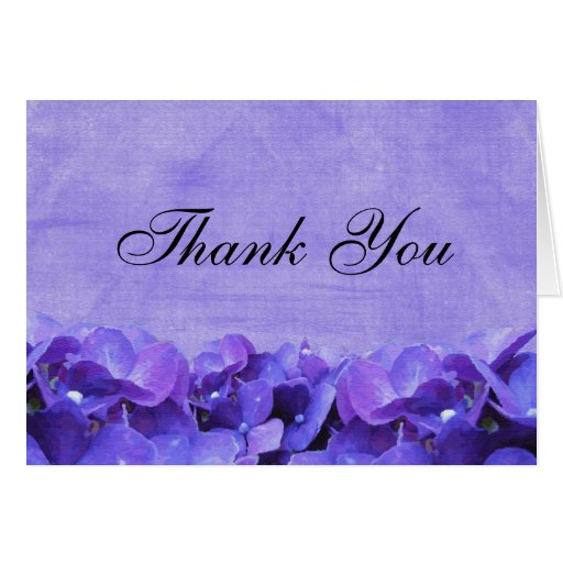 Purple Hydrangea Thank You Note Card Zazzle