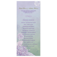 Purple Hydrangea Wedding Ceremony Program (4x9.25) invitation