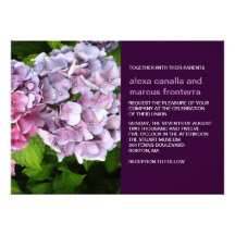 Purple Hydrangea Wedding Invitation