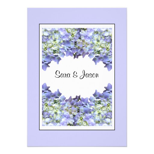 Purple Hydrangea Wedding Personalized Announcements