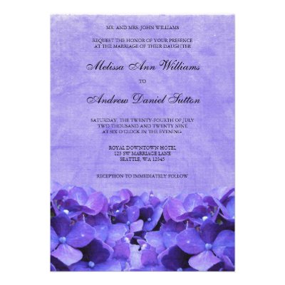 Purple Hydrangea Wedding Invitations