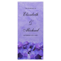 Purple Hydrangea Wedding Program Rack Card Template