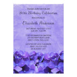 Purple Hydrangeas 80th Birthday Party Invitations