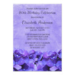 Purple Hydrangeas 80th Birthday Party Invitations