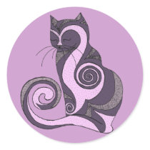 Purple Hypnocat Stickers (customizable)