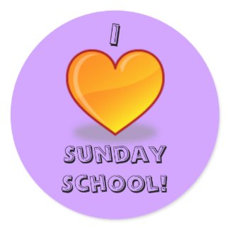Purple I love sunday school stickers zazzle_sticker