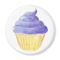Purple Icing Cupcake Magnet