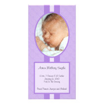 Purple In Style New Baby Photo Card photo cards