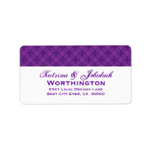 Purple Interlocking Circles Wedding Ver D003 Address Label