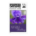Purple Iris August wedding postage postage