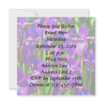 Purple Iris Floral All Occasion Party Invitation