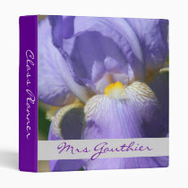 Purple Iris Floral Teachers Class Planner Binder