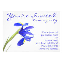 Purple Iris Flower Announcement