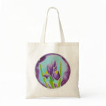 Purple Iris Flower Batik Art Bags