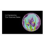 Purple Iris Flower Batik Art Business Card Templat