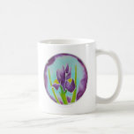 Purple Iris Flower Batik Art Coffee Mugs