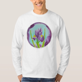 Purple Iris Flower Batik Art