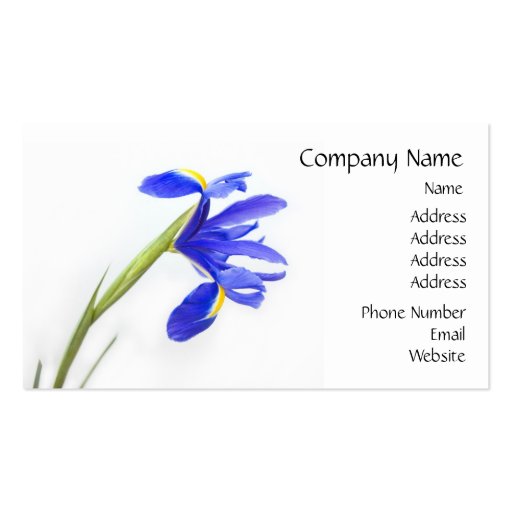 Purple Iris Flower Business Cards (front side)