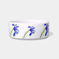 Purple Iris Flower Cat Bowl