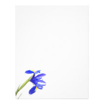 Purple Iris Flower Custom Letterhead