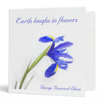 Purple Iris Flower - Earth laughs in flowers 3 Ring Binder