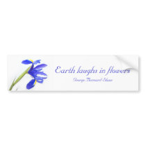 Purple Iris Flower - Earth laughs in flowers Bumper Sticker