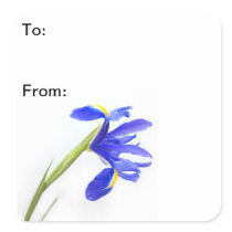 Purple Iris Flower Gift Tag Stickers