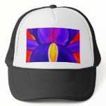 Purple Iris Flower Painting Art - Multi hats