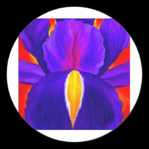 Purple Iris Flower Painting Art - Multi stickers
