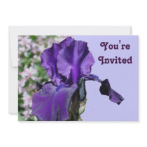 Purple Iris Flower Party Shower Invitation by SmilinEyesTreasures Purple Iris Flower Party Shower Invitation