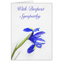 Purple Iris Flower Sympathy Card
