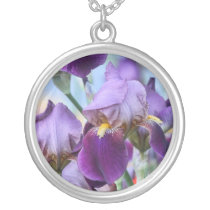Purple Iris Flowers necklaces