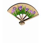 Purple Iris Japanese Fan Design Shirt