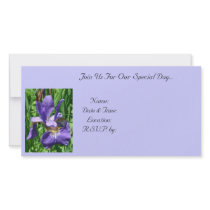 Purple Iris Photo Card Invitation