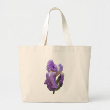 Purple Iris Photograph Canvas Bags