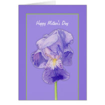 Purple Iris purple Mother's Day Card cards
