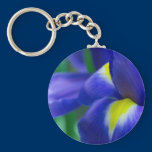 Purple Iris Round Keychain keychains