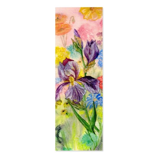 'Purple Iris' Small Bookmark Business Card (front side)