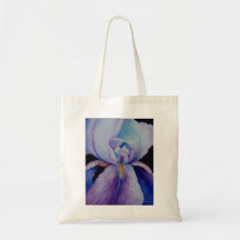 Purple Iris Watercolor Art Tote Bag